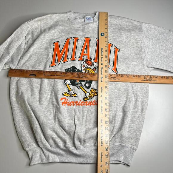 Vintage 90s Miami Hurricanes Sweatshirt XL Tultex Superweight Made in USA Crewne - Picture 4 of 9